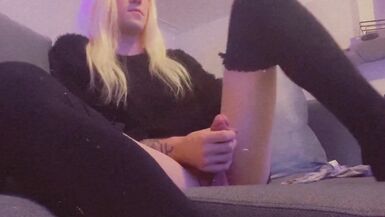 Hot Trap Jerking off on the Couch - 14 image