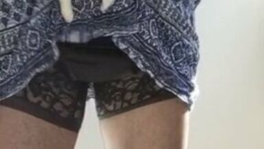 Sarah cd cums in short dress - 1 image