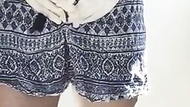 Sarah cd cums in short dress - 12 image