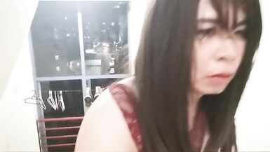 Asian sissy outdoor masturbates almost got caught - 14 image