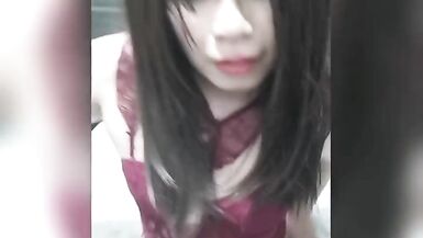 Asian sissy outdoor masturbates almost got caught - 3 image
