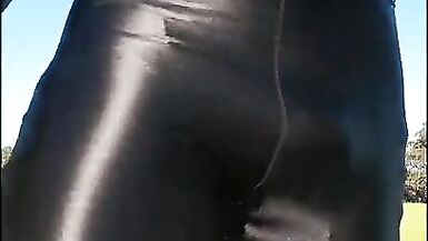 Public Handsfree Cum Ultra Shiny Leohex Leggings & Garter - 11 image