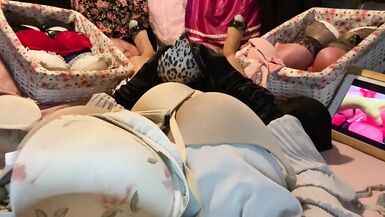 Masturbation of Transvestite with Bra On, Sniffing Bras, Fucking Bras & Cum in Bra POV 4 - 11 image