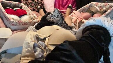 Masturbation of Transvestite with Bra On, Sniffing Bras, Fucking Bras & Cum in Bra POV 4 - 13 image