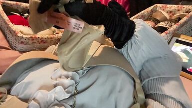 Masturbation of Transvestite with Bra On, Sniffing Bras, Fucking Bras & Cum in Bra POV 4 - 7 image