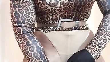 Sloan's Cock & Balls (trans, Female Mask Fetish, Crossdress, Transform, Masturbation, Pantyhose) - 10 image