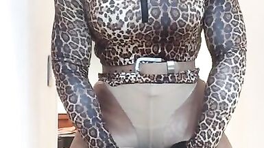 Sloan's Cock & Balls (trans, Female Mask Fetish, Crossdress, Transform, Masturbation, Pantyhose) - 14 image