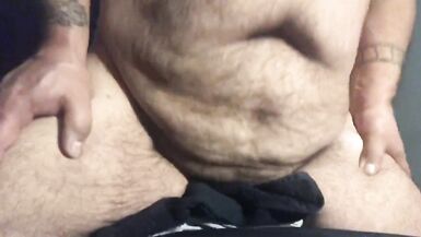 FTM Bear Chub Rides my Dildo Cum Hands Free - 13 image