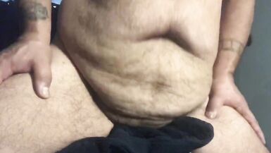 FTM Bear Chub Rides my Dildo Cum Hands Free - 3 image