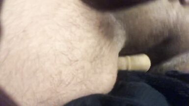 FTM Bear Chub Rides my Dildo Cum Hands Free - 8 image