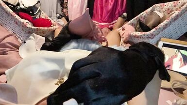 Masturbation of Transvestite with Bra On, Sniffing Bras, Fucking Bras & Cum in Bra POV 5