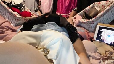 Masturbation of Transvestite with Bra On, Sniffing Bras, Fucking Bras & Cum in Bra POV 5 - 2 image