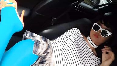 Ponnyboy is walking in the street withe sexy blue Pantyhose - 10 image