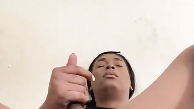 Tranny Fingering Ass while Stroking - 13 image