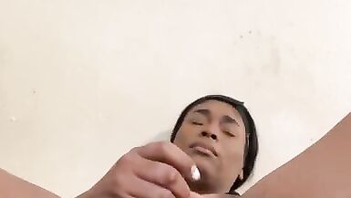 Tranny Fingering Ass while Stroking - 3 image