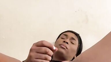 Tranny Fingering Ass while Stroking - 6 image