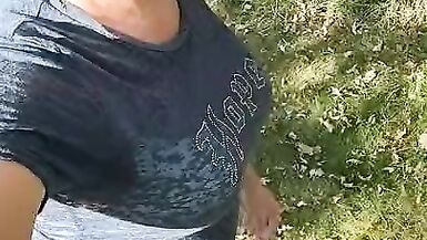 CD at public park quick walk in skirt - 11 image