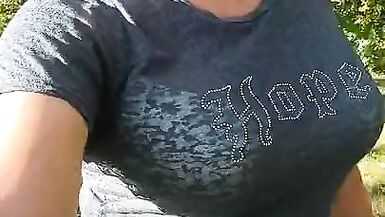 CD at public park quick walk in skirt - 14 image