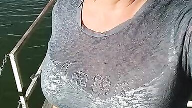 CD at public park quick walk in skirt - 2 image