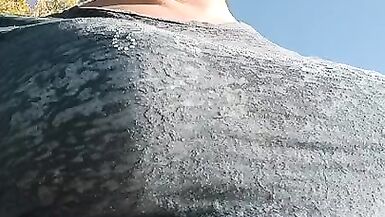 CD at public park quick walk in skirt - 6 image