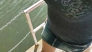 CD at public park quick walk in skirt - 8 image