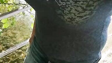 CD at public park quick walk in skirt - 9 image