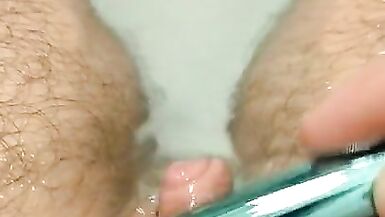 FTM little Dick Wank in the Bath and Cum - 10 image