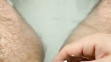 FTM little Dick Wank in the Bath and Cum - 8 image