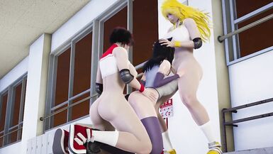 Futanari Ruby Rose and Yang Xiao Long Threesome with Blake Belladonna - 2 image