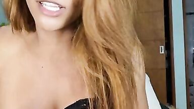 Most Beautiful Black Shemale Precum - Shemale Tastytrap-19 got her precum on her own eye, watch online