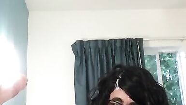 Cock Slut Sissy Sucks Dick at Cheap Motel Hungry for Cum - 12 image