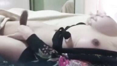 Sexy Big Boobs Asian Ladyboy Masturbate her Cock and Cumshot - 8 image