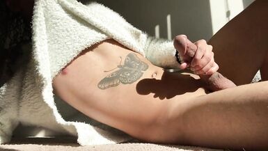 Sensual Femboy Moaning and Jerking Hung Twink Cock - 14 image