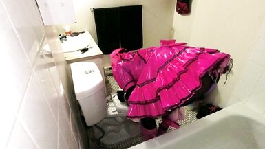Sissy Maid Shackled to Toilet - 10 image
