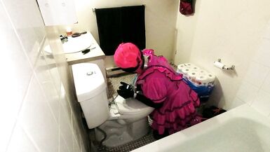 Sissy Maid Shackled to Toilet - 6 image