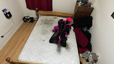 Sissy Maid Self Bondage Armbinder Hogtied - 14 image