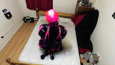 Sissy Maid Self Bondage Armbinder Hogtied - 4 image
