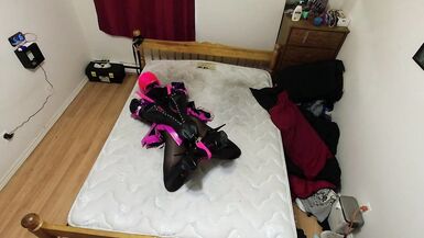 Sissy Maid Self Bondage Armbinder Hogtied - 6 image