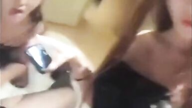 Two ladyboys with hairy cocks and 1 transvestite threesome - 3 image