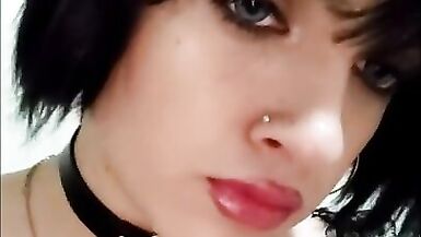 Dark Bitch Sucking a Dildo and Playing with herself - 2 image