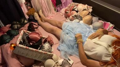 TG Girl Fuck Bra (Victoria's Secret Bombshell 32B) in White Blouse - 1 image