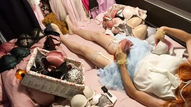 TG Girl Fuck Bra (Victoria's Secret Bombshell 32B) in White Blouse - 11 image