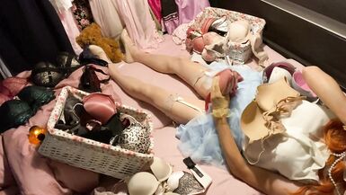 TG Girl Fuck Bra (Victoria's Secret Bombshell 32B) in White Blouse - 12 image