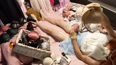 TG Girl Fuck Bra (Victoria's Secret Bombshell 32B) in White Blouse - 13 image