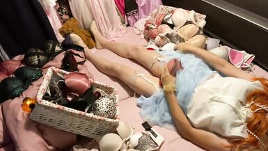 TG Girl Fuck Bra (Victoria's Secret Bombshell 32B) in White Blouse - 5 image