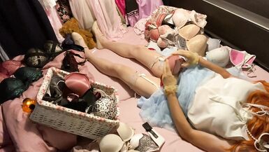 TG Girl Fuck Bra (Victoria's Secret Bombshell 32B) in White Blouse - 6 image