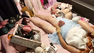 TG Girl Fuck Bra (Victoria's Secret Bombshell 32B) in White Blouse