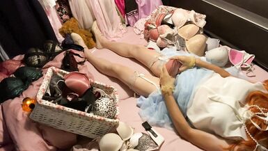 TG Girl Fuck Bra (Victoria's Secret Bombshell 32B) in White Blouse - 8 image