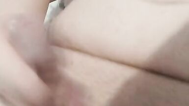 BBW Trans Girl moans as she jerks and cums PoV - 15 image