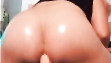 Chubby Transgirl Bounces her Big Ass on Huge Dildo - 9 image